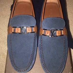 Louis Vuitton Blue Hockenheim loafer moccasin US10